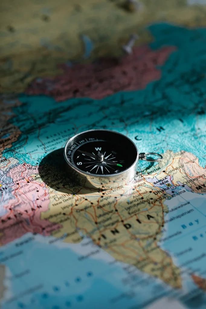 Navigation compass on map showing location direction for Katrawala Diagnostic Centre